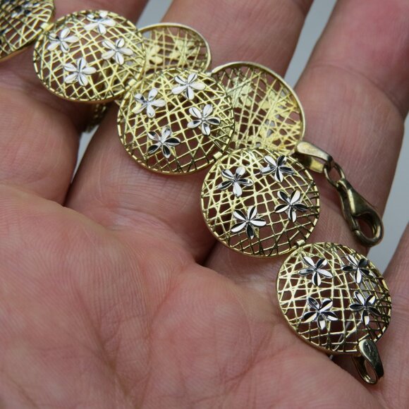 14k Sterling Silver Woven Italian Bracelet - Picture 3 of 4